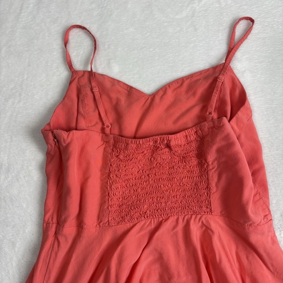 Y2K Old Navy Coral Orange Peach Flare Cami Dress Sundress Women's Small - Picture 5 of 7